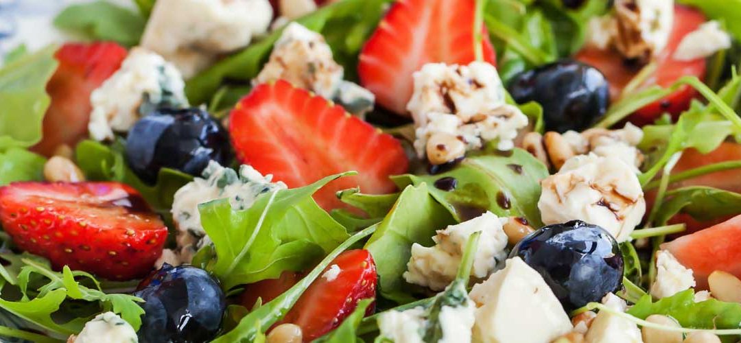 Arugula, Strawberry, Blueberry And Blue Cheese Salad