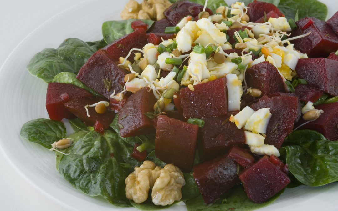 Beet Salad With Eggs and Sprouts