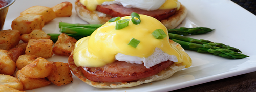 Poached Eggs Benedict with Hollandaise Sauce