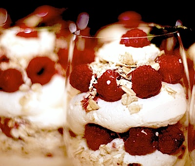 Cranachan (a dessert made of oats, cream, raspberries and a tad a of whisky)